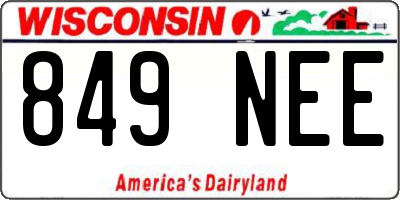 WI license plate 849NEE