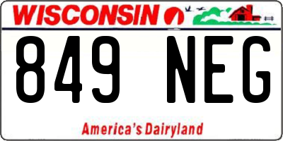 WI license plate 849NEG