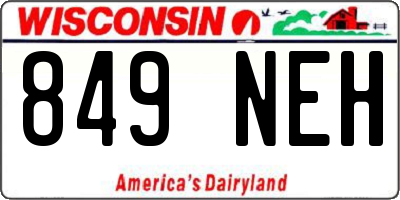 WI license plate 849NEH