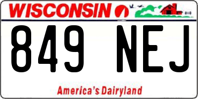 WI license plate 849NEJ