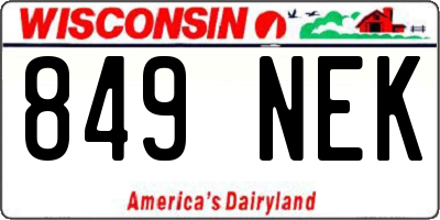 WI license plate 849NEK