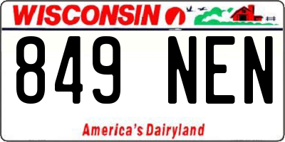 WI license plate 849NEN