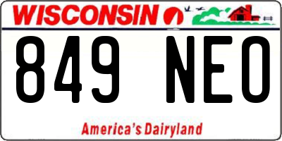 WI license plate 849NEO