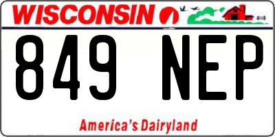 WI license plate 849NEP