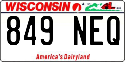 WI license plate 849NEQ