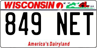 WI license plate 849NET