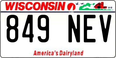 WI license plate 849NEV