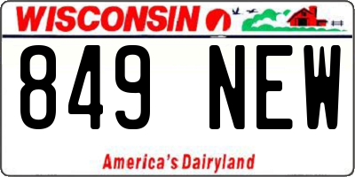 WI license plate 849NEW