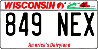 WI license plate 849NEX