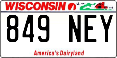 WI license plate 849NEY