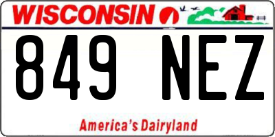 WI license plate 849NEZ