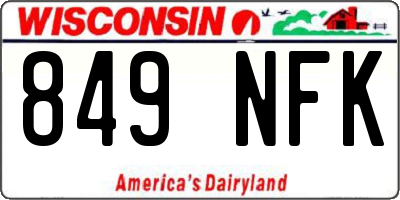 WI license plate 849NFK