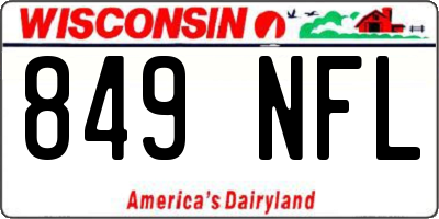 WI license plate 849NFL