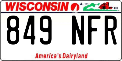 WI license plate 849NFR