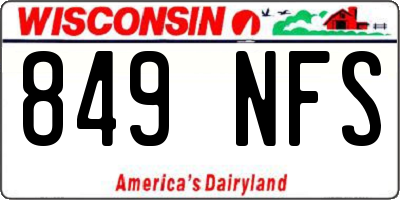 WI license plate 849NFS