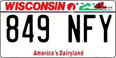 WI license plate 849NFY