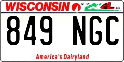 WI license plate 849NGC