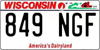 WI license plate 849NGF