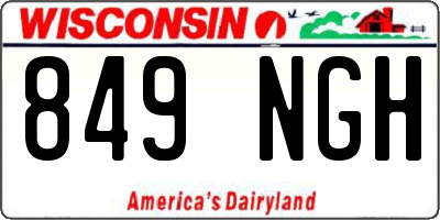 WI license plate 849NGH