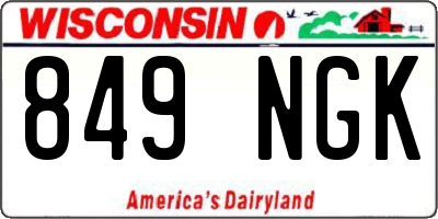WI license plate 849NGK