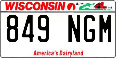 WI license plate 849NGM