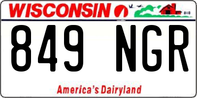 WI license plate 849NGR