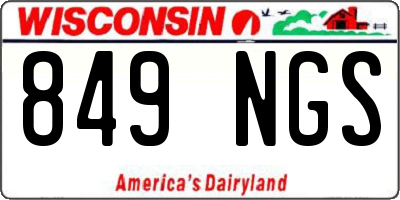 WI license plate 849NGS