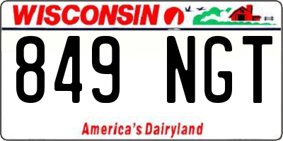 WI license plate 849NGT
