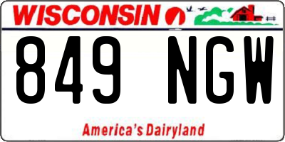 WI license plate 849NGW