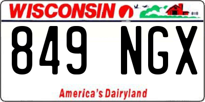 WI license plate 849NGX