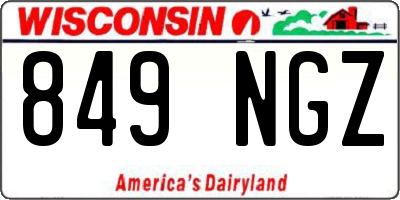 WI license plate 849NGZ