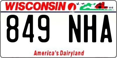 WI license plate 849NHA