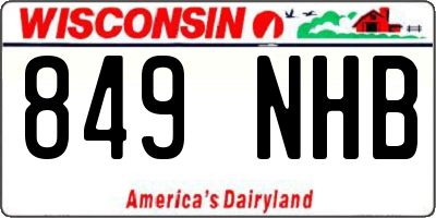 WI license plate 849NHB