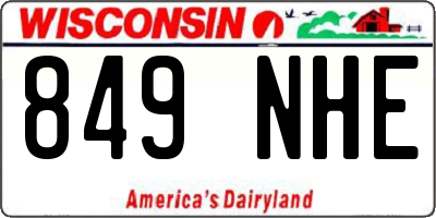 WI license plate 849NHE