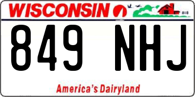 WI license plate 849NHJ