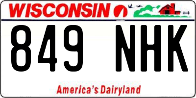 WI license plate 849NHK