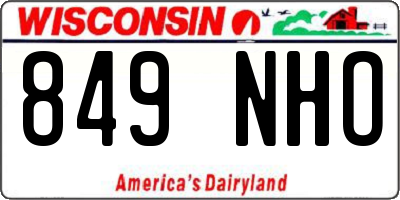 WI license plate 849NHO