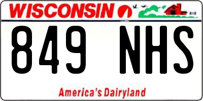WI license plate 849NHS