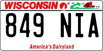 WI license plate 849NIA