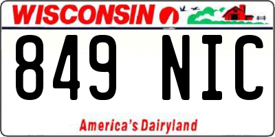 WI license plate 849NIC