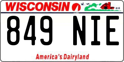 WI license plate 849NIE