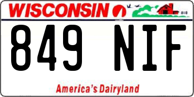 WI license plate 849NIF