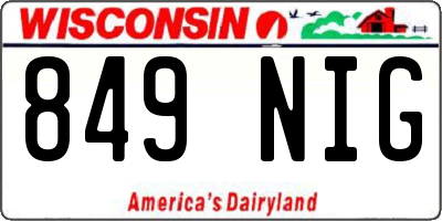WI license plate 849NIG