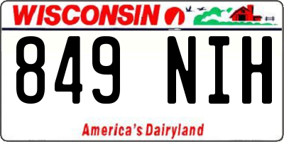 WI license plate 849NIH