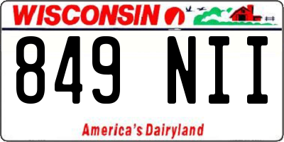 WI license plate 849NII