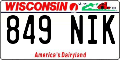 WI license plate 849NIK