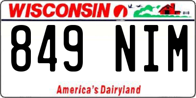 WI license plate 849NIM