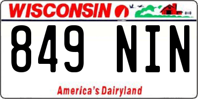 WI license plate 849NIN