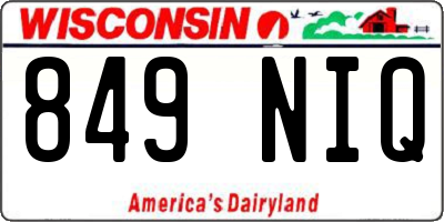 WI license plate 849NIQ