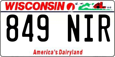 WI license plate 849NIR